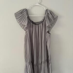 Jaipur Women's Gray Pleated Ruffle Dress Size XL